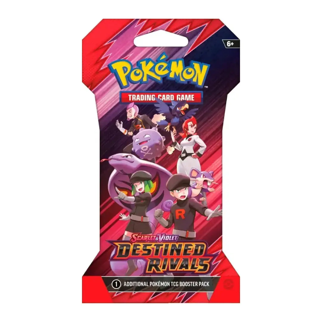 Pokémon Trading Card Game 'Scarlet & Violet: Destined Rivals' booster pack packaging on a plain white background.
