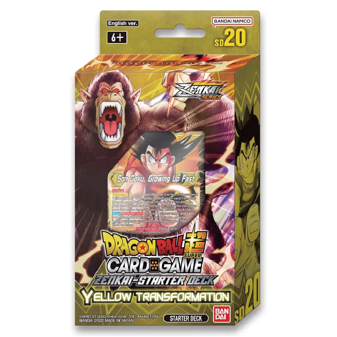 BANDAI Dragon Ball Super Card Game ZENKAI Series SD20 Yellow Transformation Starter Deck sealed