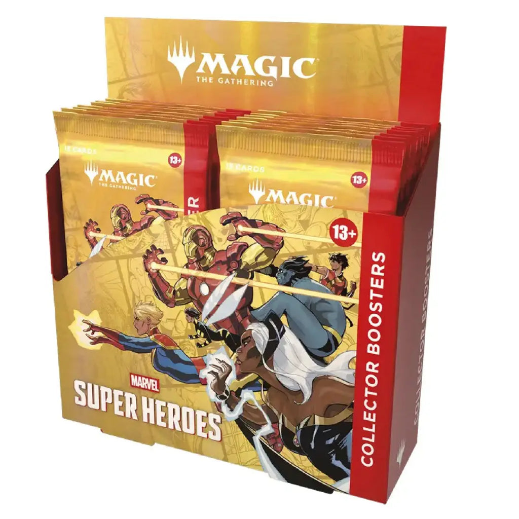 MTG Marvel Super Heroes Collector Booster Display containing 12 Collector Booster Packs