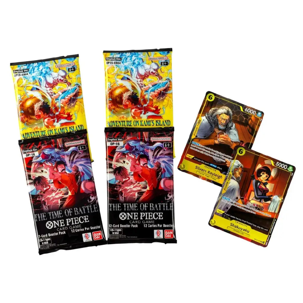 ONE PIECE Card Game IB-07 Illustration Box featuring Silvers Rayleigh and Shakuyaku