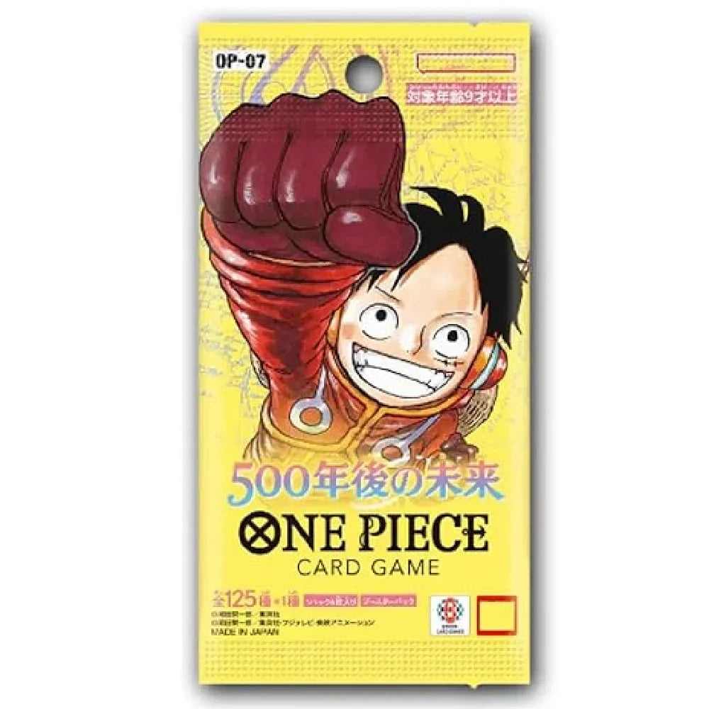 One piece card game op-07 with luffy art on yellow box imported in india by collector ace mumbai 