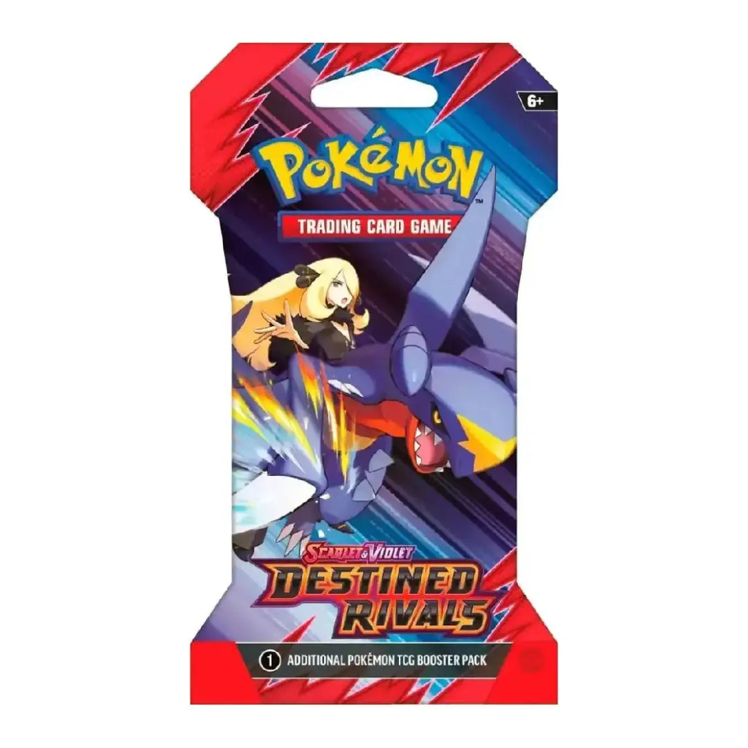 Pokémon Trading Card Game Destinyl Rivals card booster pack packaging on a plain white background.
