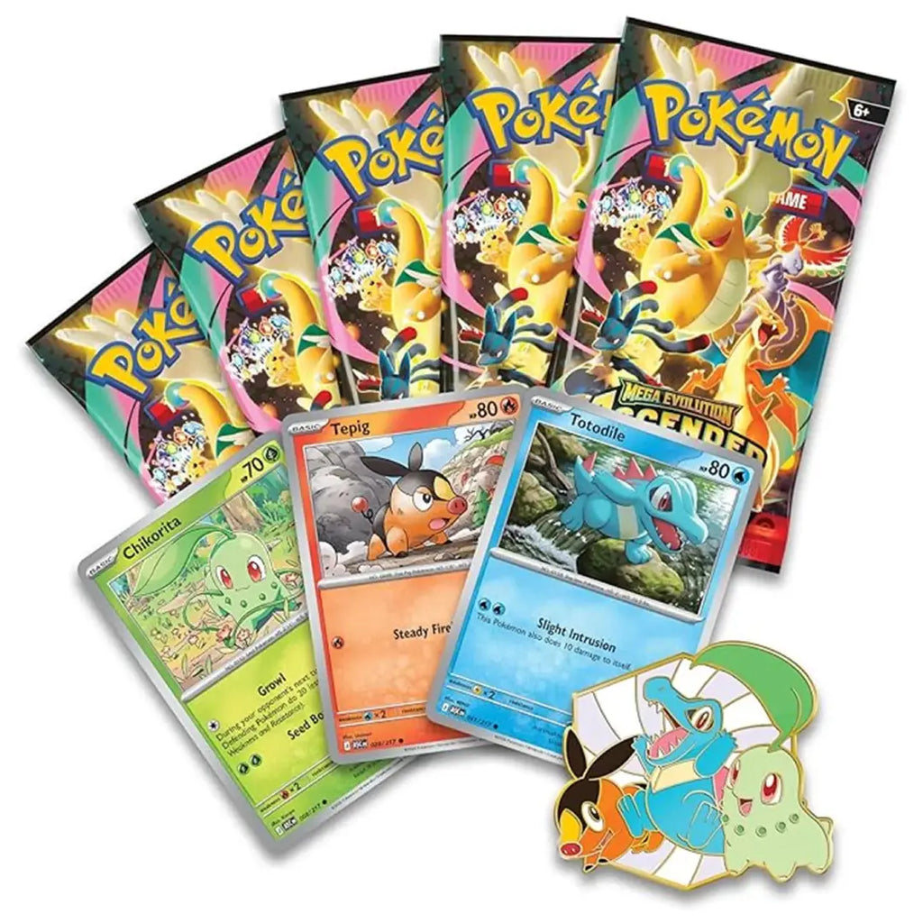 Pokémon First Partners Deluxe Pin Collection with booster box and promo cards