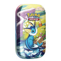 Pokémon TCG Prismatic Evolutions Vaporeon Mini Tin with 2 booster packs