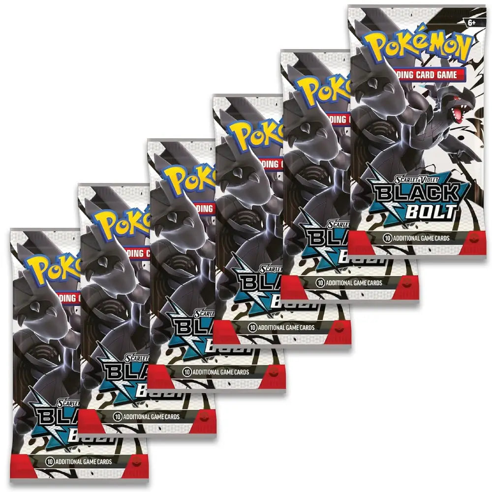Pokemon TCG Scarlet & Violet Black Bolt Booster Packs set of six 