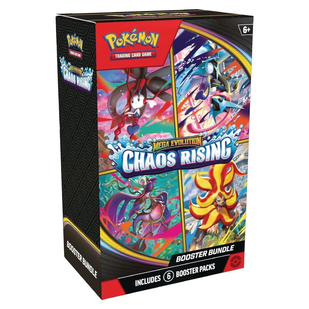 Sealed Pokémon Mega Evolution Chaos Rising 6-pack booster bundles ready for high-value chase pulls at Collector Ace Mumbai India