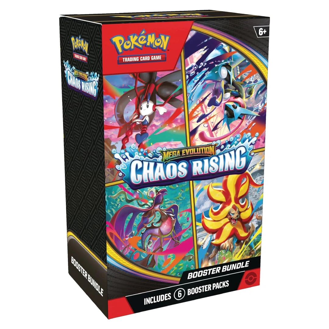 Sealed Pokémon Mega Evolution Chaos Rising 6-pack booster bundles ready for high-value chase pulls at Collector Ace Mumbai India