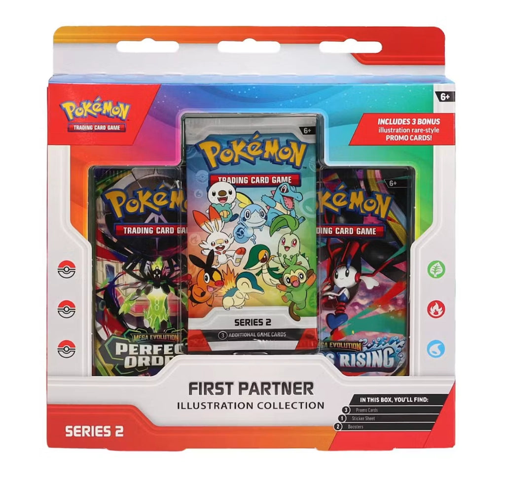 Sealed Pokémon TCG 30th Anniversary First Partner Illustration Collection Series 2 box, featuring exclusive Johto, Unova, and Galar promo cards, available at Collector Ace in Mumbai, India