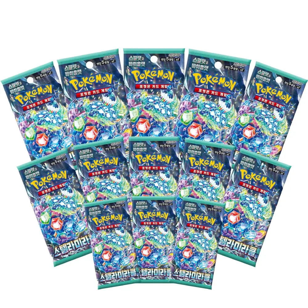 Unbox the cosmos and hunt for rare Stellar Tera Pokémon EX and premium illustration variants in this Korean Stellar Miracle pack from Collector Ace, Mumbai, India