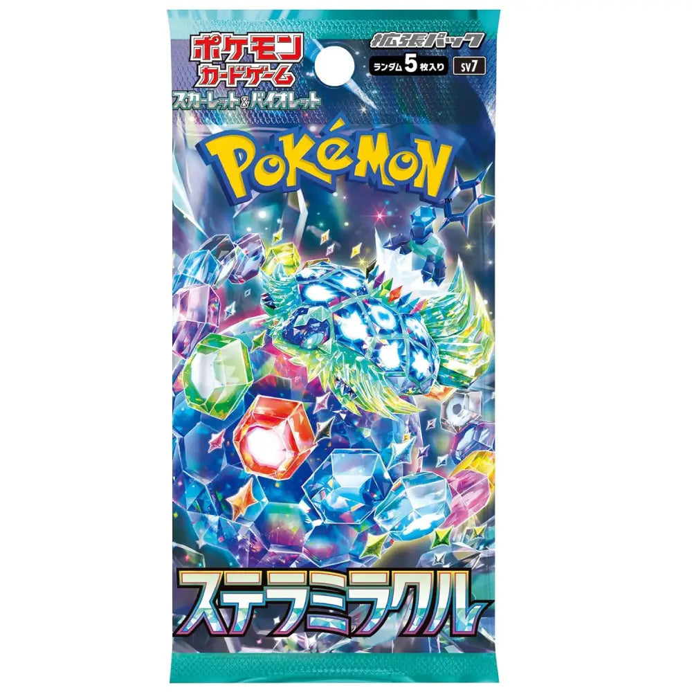 Authentic Japanese-edition Scarlet & Violet Stellar Miracle (SV7) booster pack, featuring the debut of Stellar-type Tera Pokémon, curated for collectors at Collector Ace, Mumbai.