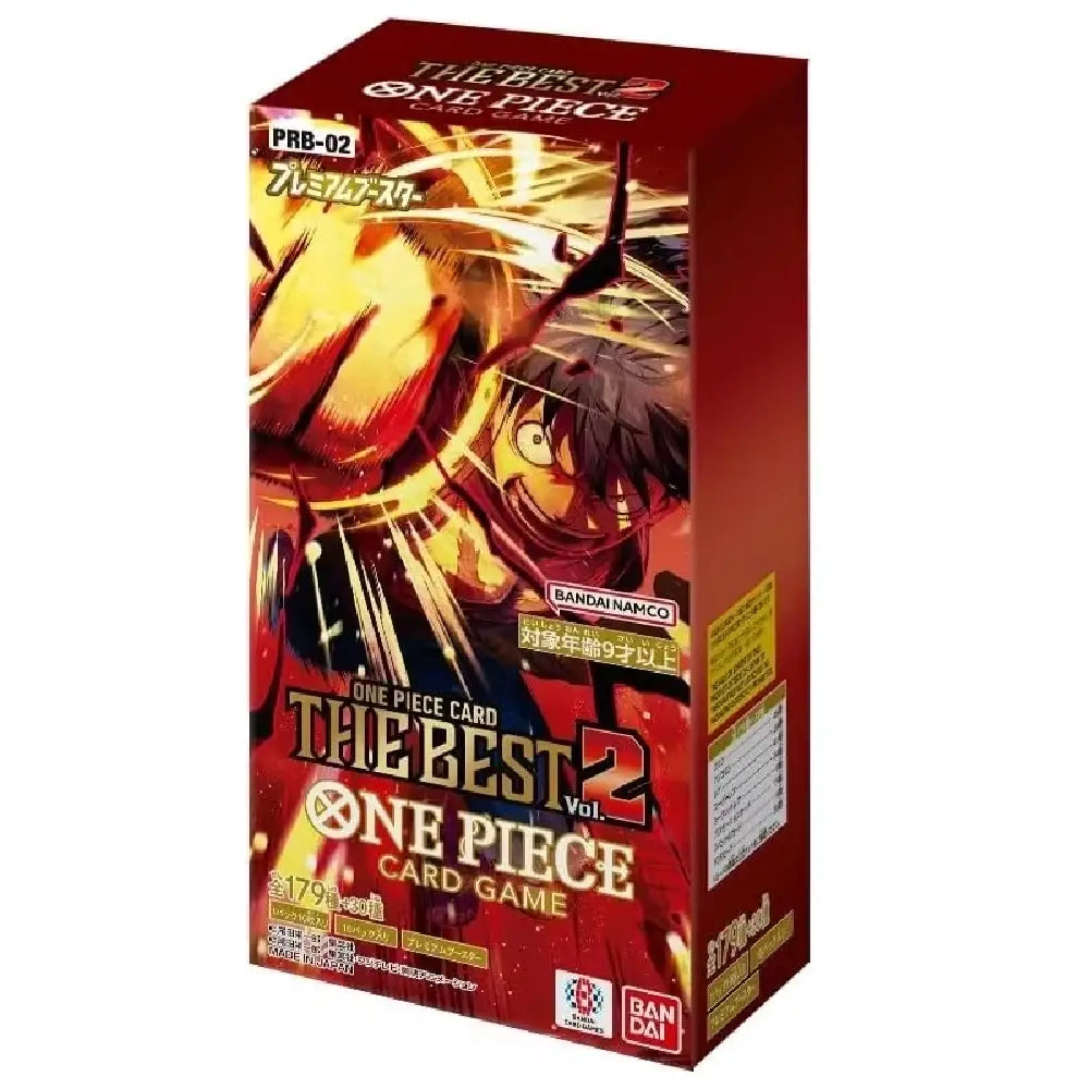 A single authentic Japanese edition One Piece Card Game PRB-02 The Best Vol. 2 booster box featuring competitive reprint card visuals, from Collector Ace Mumbai.