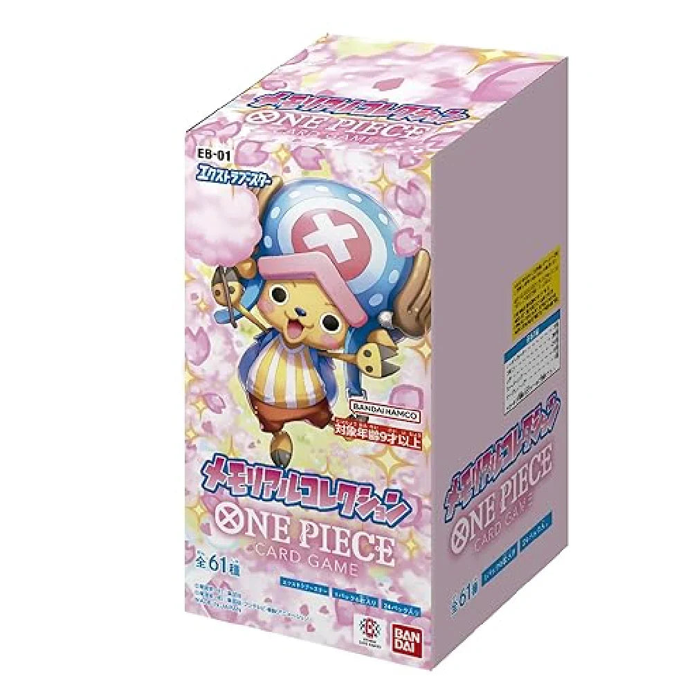 Loose, unsearched Japanese version One Piece TCG EB01 booster packs pulled directly from a fresh factory display box at Collector Ace Mumbai India